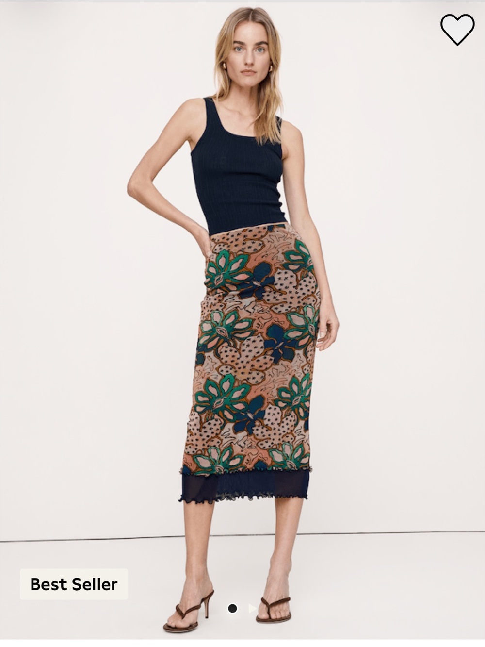 BR Mesh MIDI Skirt